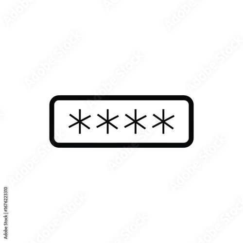 Four Asterisks Symbols Inside Rounded Rectangular Box with Transparent Background