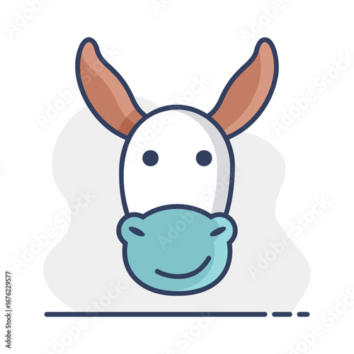 Donkey icon. Farm animal vector illustration