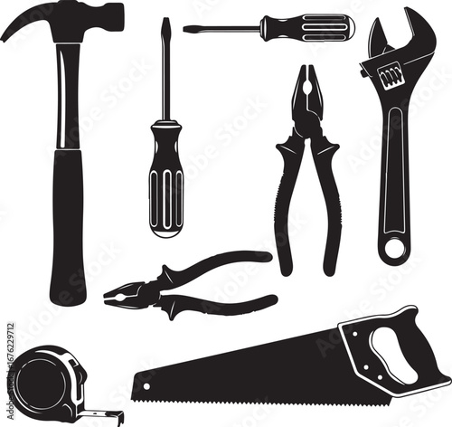 Collection of Essential Hand Tools for Construction and Home Improvement Projects Precision Instruments for Various Tasks and Repairs
