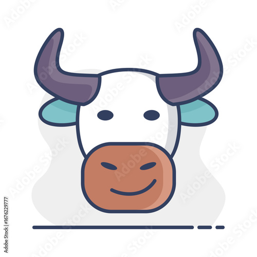 Bull icon. Farm animal vector illustration