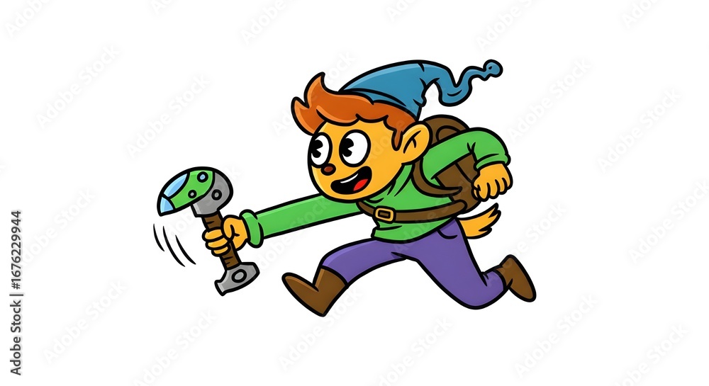 Naklejka premium Colorful animated figures in playful cartoon design on white backdrop