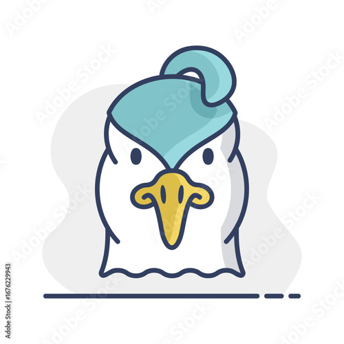Quail icon. Animal head vector symbol