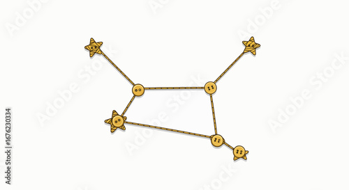 Creative button and thread star chart for seamstress projects