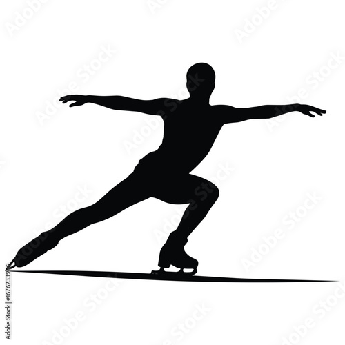 Figure skater performing a spin silhouette
