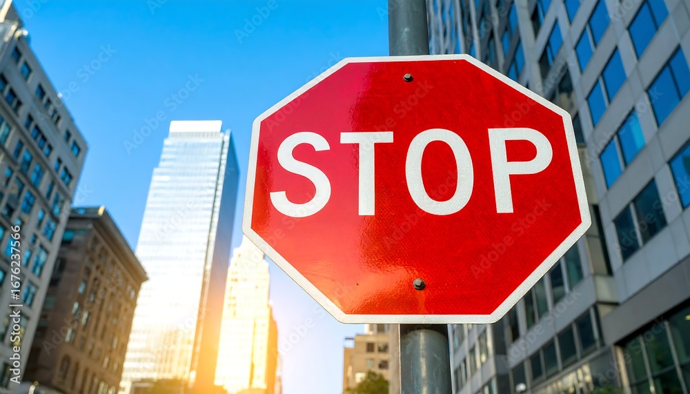 Obraz premium Stop sign in urban setting