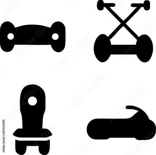 Collection of mobility aids for elderly or disabled people including walker and wheelchair icon