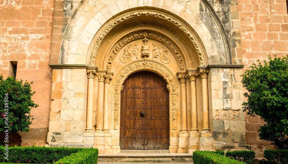 Fototapeta premium Ornate stone archway entrance