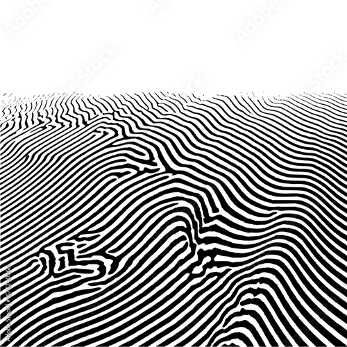 Abstract fingerprint pattern vector illustration for security and identification concept art design