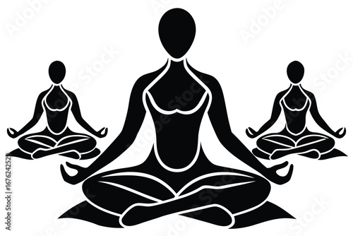 silhouette of yoga woman