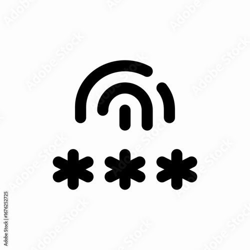 fingerprint pin password icon sign vector