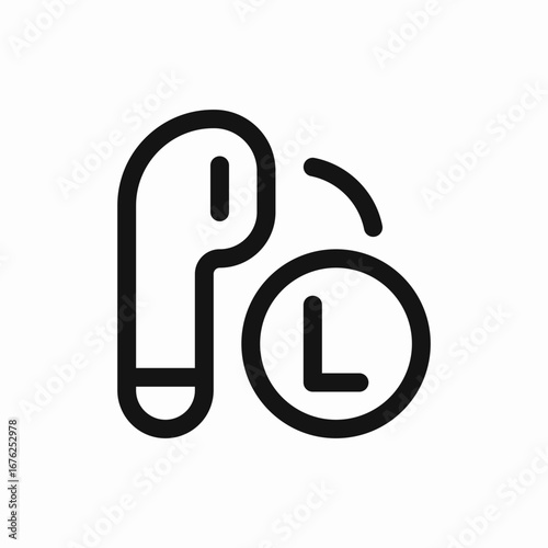 left earphone icon sign vector