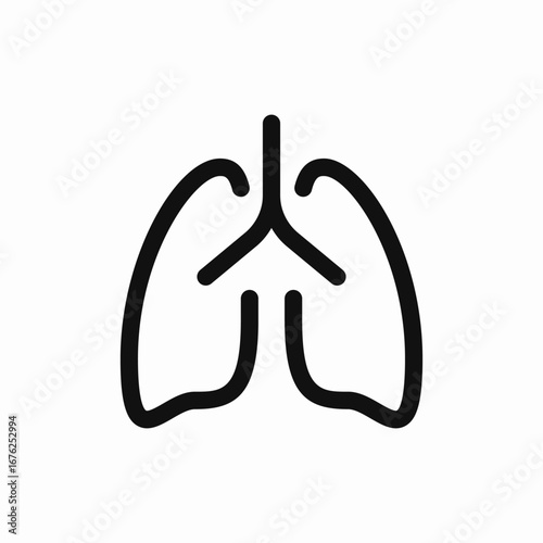 lungs organ icon sign vector