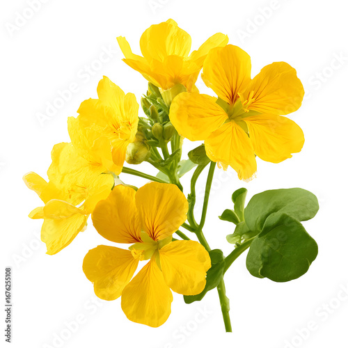 Elegant Yellow Nasturtium Flowers Against a Striking Black Background for Floral Designs