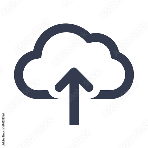 Cloud with Upload Arrow Icon Set – Data, Storage, Backup, Server, Internet, Technology, Illustration