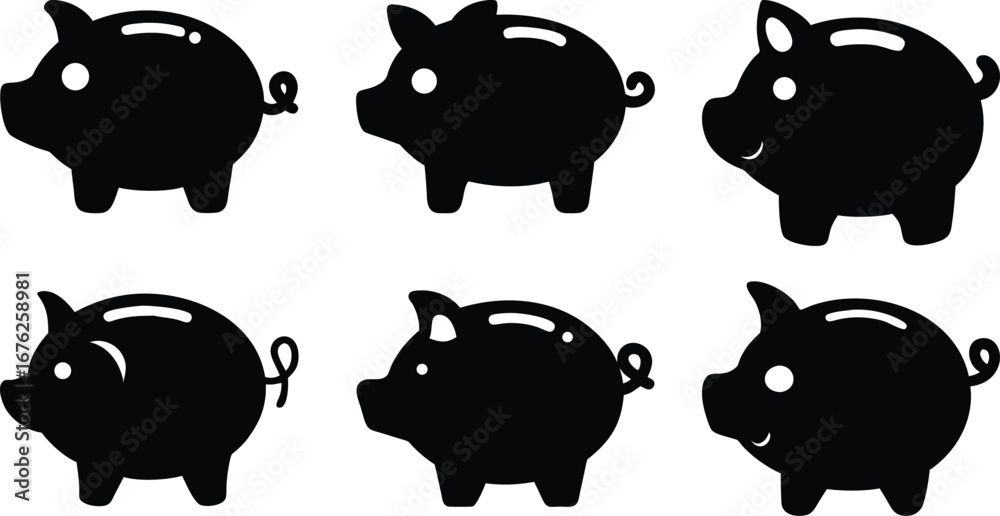 Fototapeta premium Piggy Bank Icons