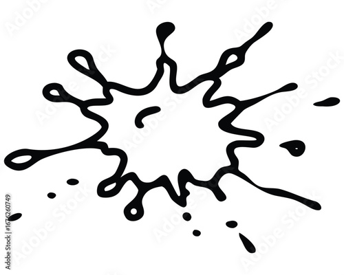 Color art of a running person silhouette with a splash of milk and paint