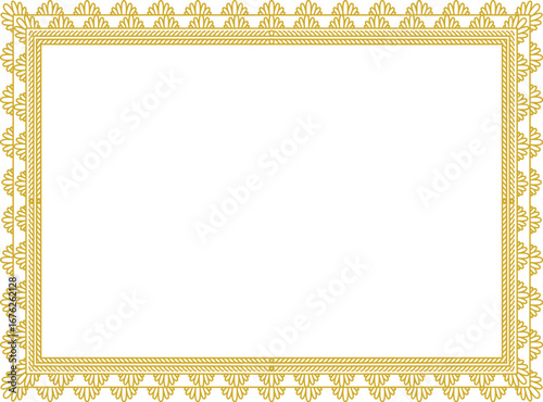 vintage gold frame isolated on white
