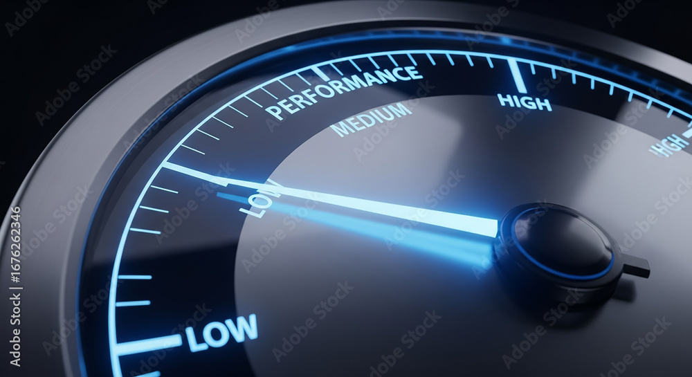 Naklejka premium Performance gauge showing low performance level
