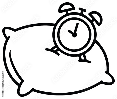 Sleep and relax linear icon set. featuring pillow and alarm clock symbols