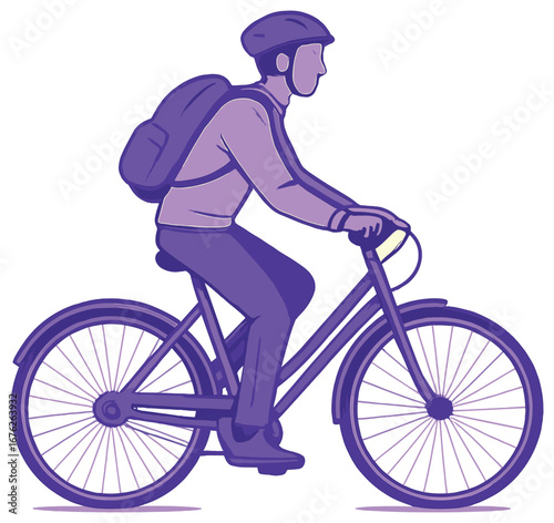 Biking linear icon set. featuring bicycle, helmet, backpack, cyclist, wheels, pedals, and handlebars