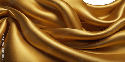 Cloth or fabric soft wavy texture background. golden silk background.	