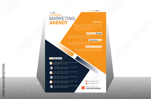 Creative vector flayer design template for company. Illustration minimal individual layout with gray stripes AIEPS and JPEG category. Simple and clean design.