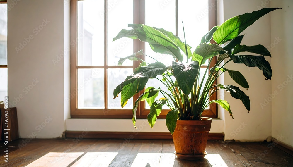 Fototapeta premium Sunlight on a houseplant