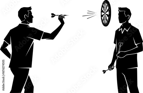 Dart players svg, Dart players silhouette, Darts svg, Darts throwing silhouette, Darts throwing svg, People playing darts silhouette, People playing darts svg.