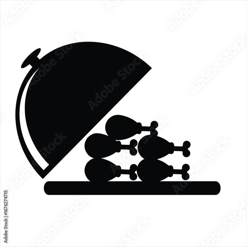 Food Serving Dish Vector Icon for Restaurant and Hospitality Illustrations