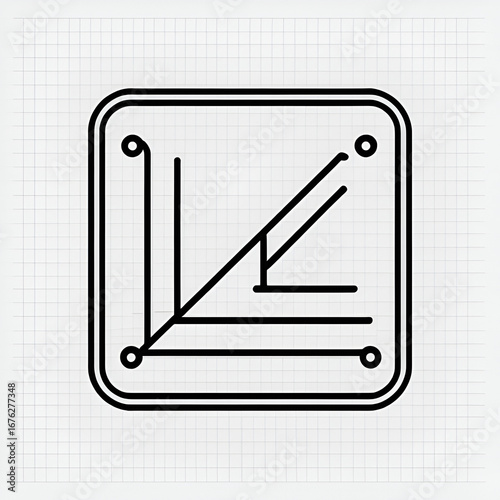 Function Approximation icon. Simple outline monochrome black vector pictogram with thin lines on a transparent background. Line thickness is editable