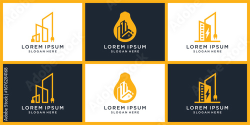 Building energy logo design set