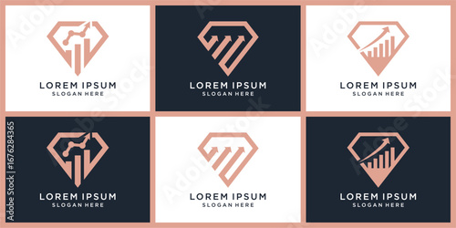 Finance diamond logo design set