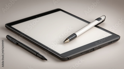 Wallpaper Mural Sleek digital tablet paired with a matching stylus and pen, resting on a bright neutral surface with soft shadows, ideal for productivity themes.

 Torontodigital.ca