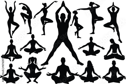 Yoga-poses-vector art illustrator. Yoga poses vector art illustrator editable and printable eps file