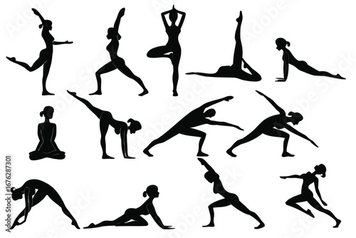 Yoga-poses-vector art illustrator. Yoga poses vector art illustrator editable and printable eps file