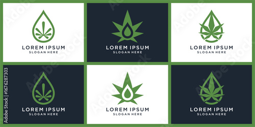 Liquid CBD logo design set