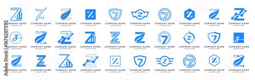 Letter Z logo design template bundle set