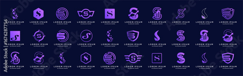 Letter S logo design template bundle set