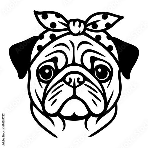 Pug with Bandana