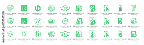 Letter B logo design template bundle set