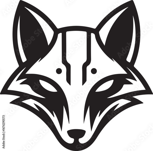 Fierce fox head graphic design animal wild