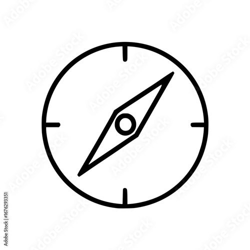 Free Download Simple Black Outline Compass Icon for Navigation and Travel
 - GFXLoad