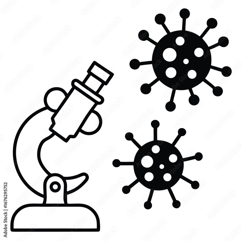 Obraz premium virus bacteria cell structures microscope view