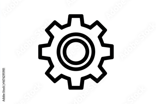 Simple black outline gear icon (6)