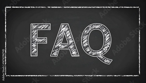 FAQ written on a chalkboard