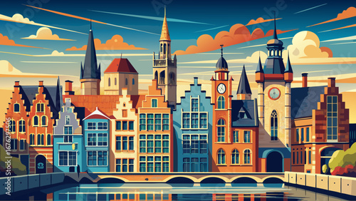 Ghent, Belgium
Gothic towers dominate the skyline above lively canals, where medieval guildhalls display Flemish craftsmanship and the enduring spirit of a historic trading city.