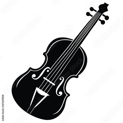 violin silhouette vector icon