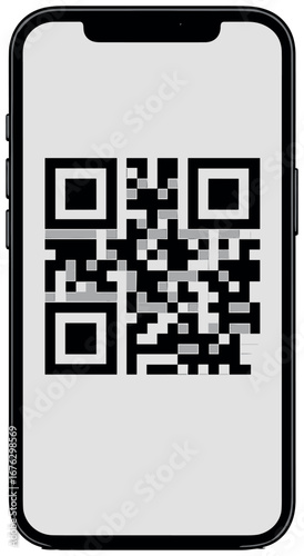 Qr code on smartphone screen 3d icon. featuring digital, technology, scanning, barcode, and connectivity tools