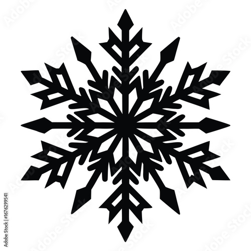 christmas snowflake silhouette vector icon
