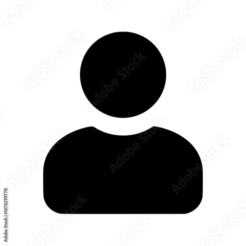 Minimalist user icon for websites, apps, and digital interfaces